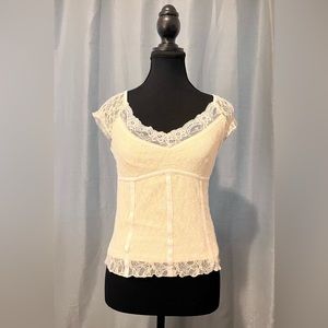 Beautiful lace top, cream colour.